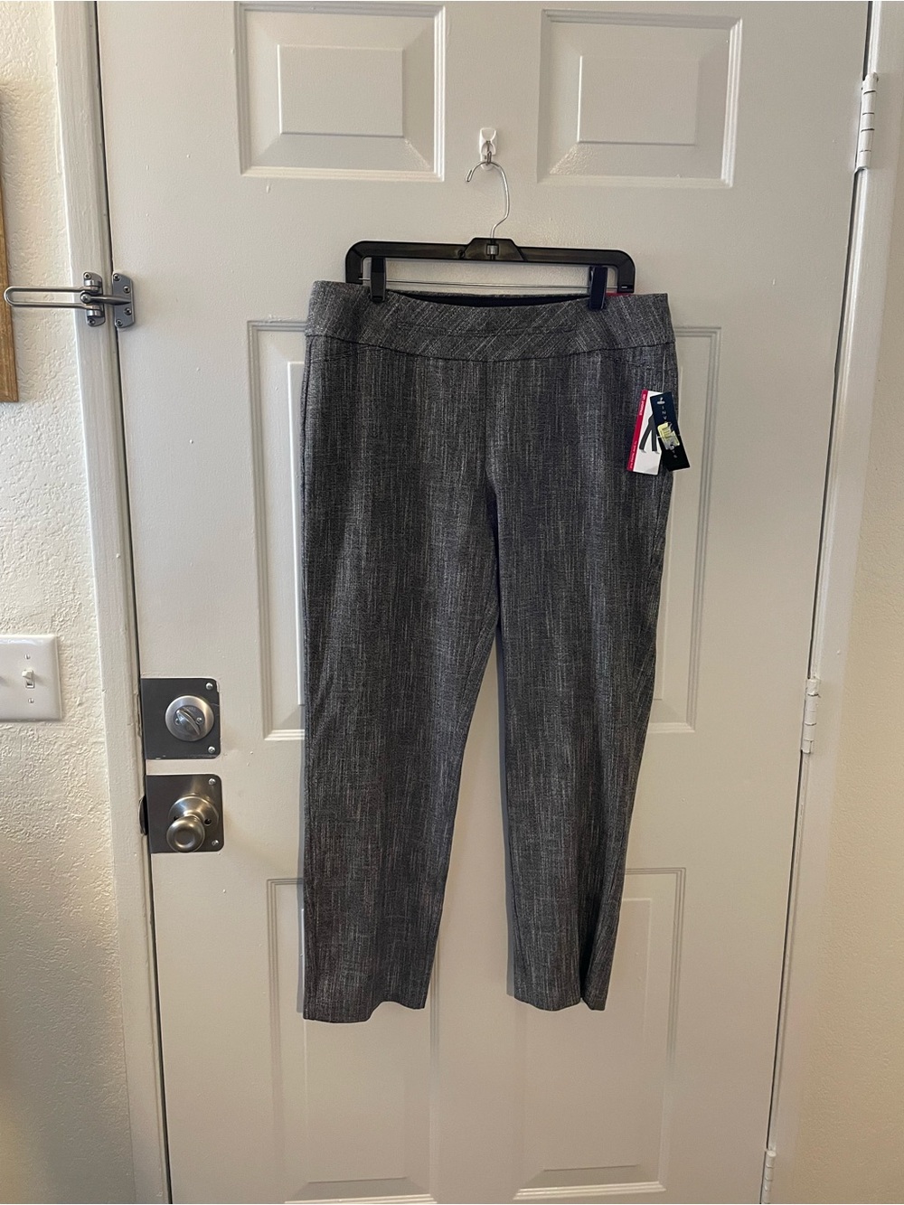 Investments Park Ave Fit Straight Leg Gray Textured Pants